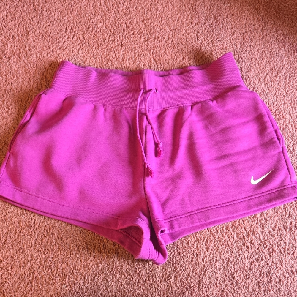 Nike Women's Fuchsia Phoenix Fleece Athletic Shorts